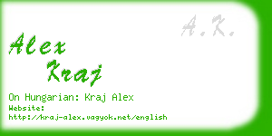 alex kraj business card